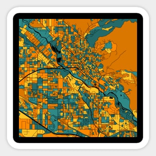 Boise Map Pattern in Orange & Teal Sticker